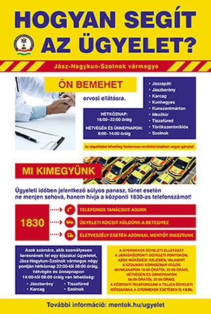 Információs plakát az ügyeletről